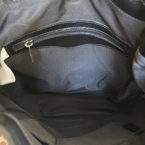 Convertible Backpack With Calf Hair Animal Print - Full Grain Leather - Picture 11 of 13